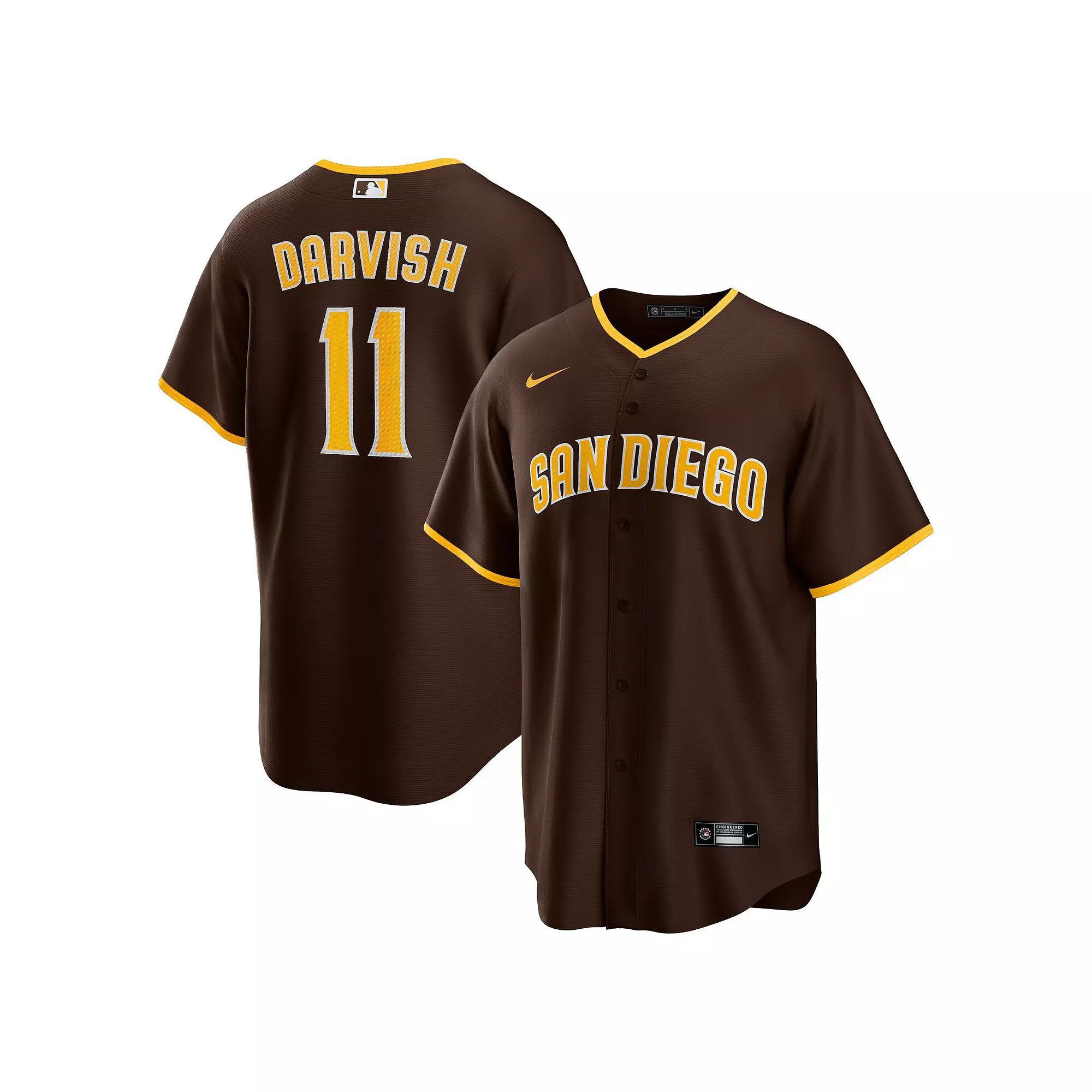 Men's Nike Yu Darvish Brown San Diego Padres Alternate Replica Player Jersey, Size: 2XL Product Image