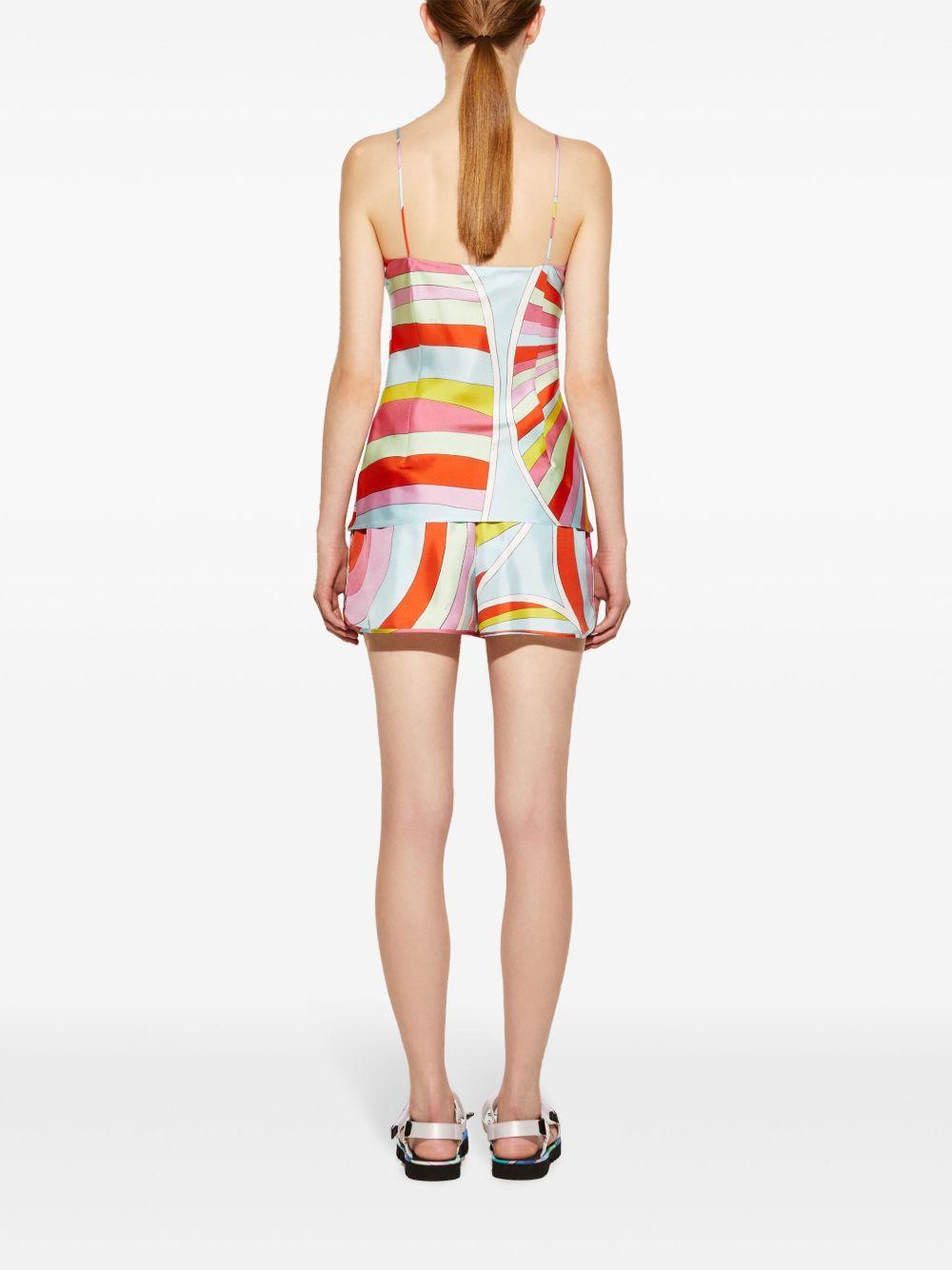 Iride-print silk camisole top Product Image