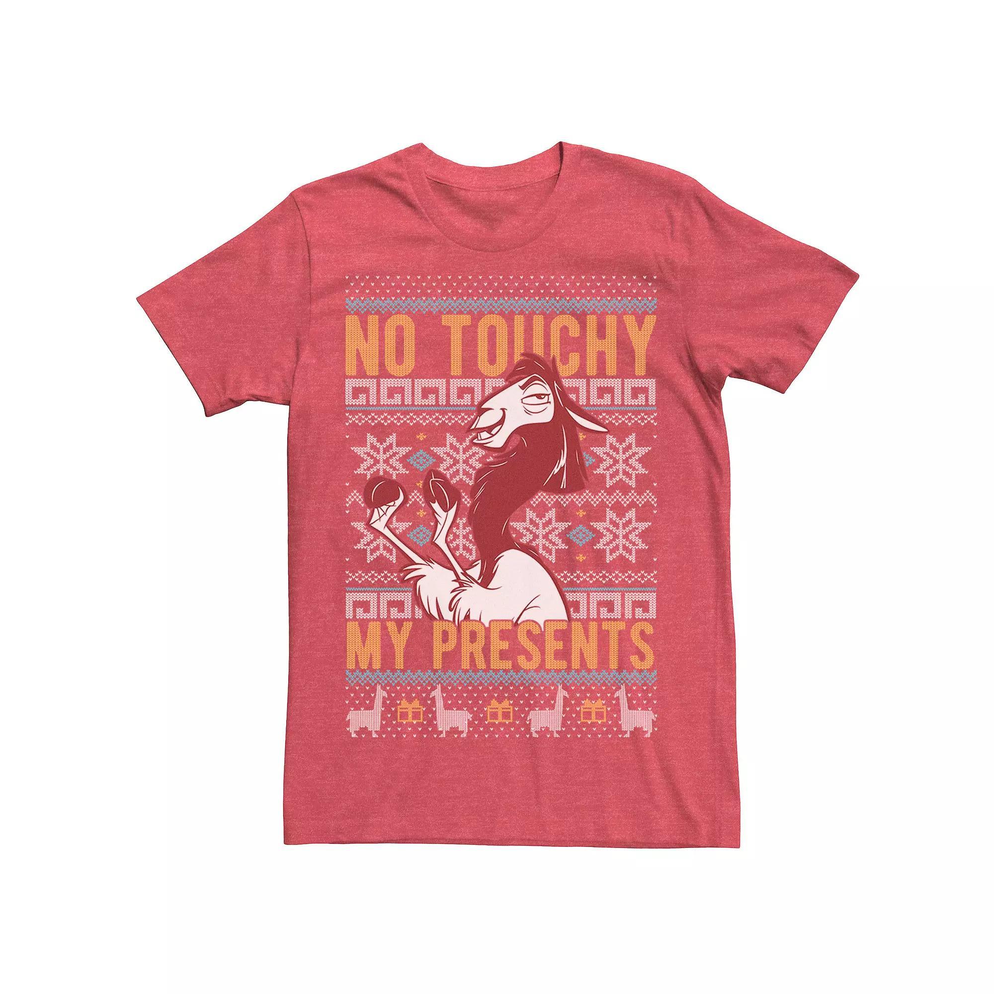 Disney's Emperor's New Groove Kuzco No Touchy Ugly Christmas Men's Graphic Tee,  Product Image