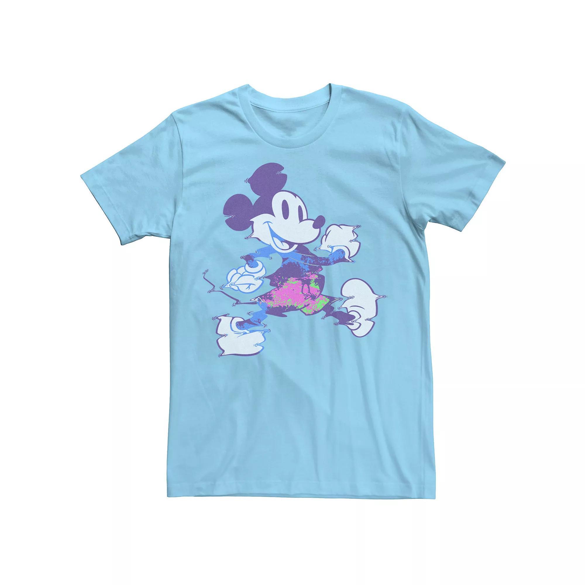 Disney's Mickey Mouse Wavy Neon Shorts Men's Tee,  Product Image