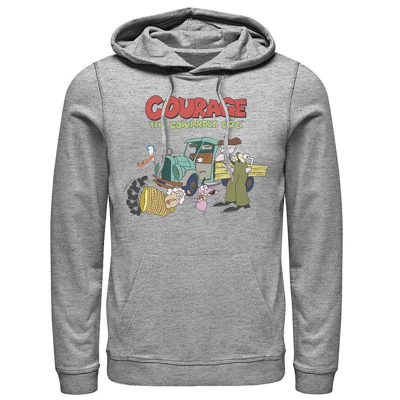 Men's Courage The Cowardly Dog Scene Logo Hoodie, Size: XL, Athletic Grey Product Image