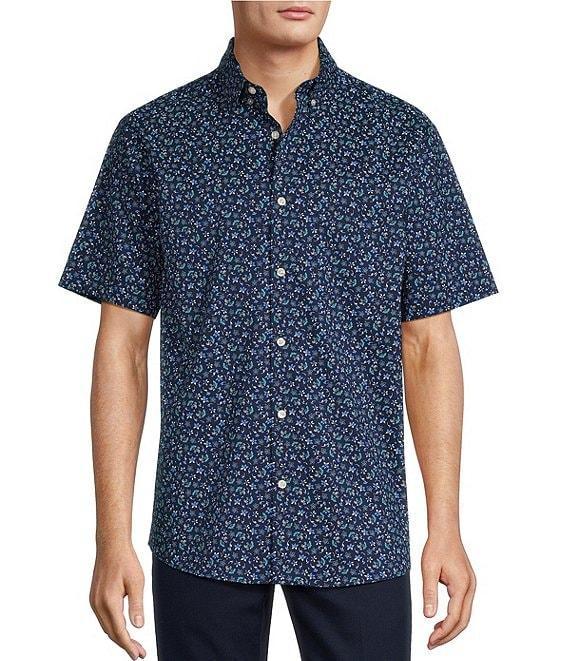 Roundtree & Yorke TravelSmart Easy Care Short Sleeve Floral Print Sport Shirt Product Image