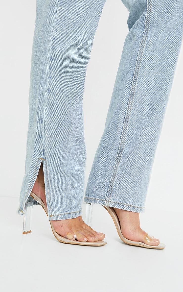 Maternity Light Blue Wash Split Hem Jeans Product Image