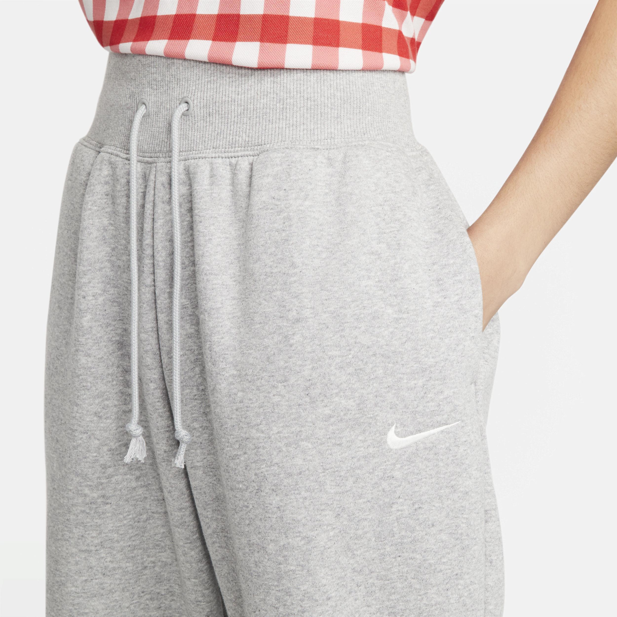 Nike Womens Style Fleece High Rise Pants - White/Black Product Image