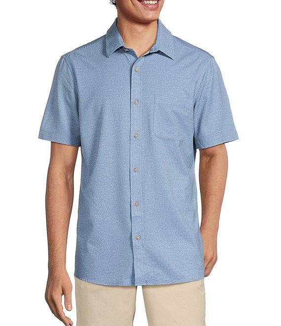 Rowm Big & Tall Performance Rec + Relax Short Sleeve Solid Textured Shirt Product Image