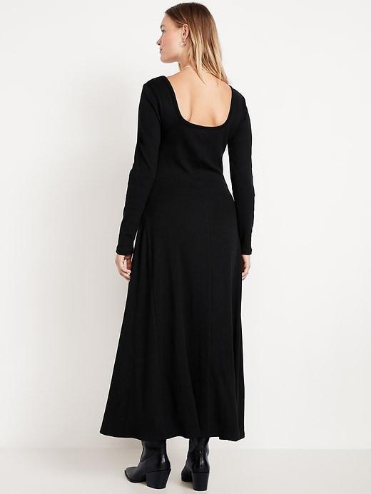 Fit &amp; Flare Ribbed Maxi Dress Product Image