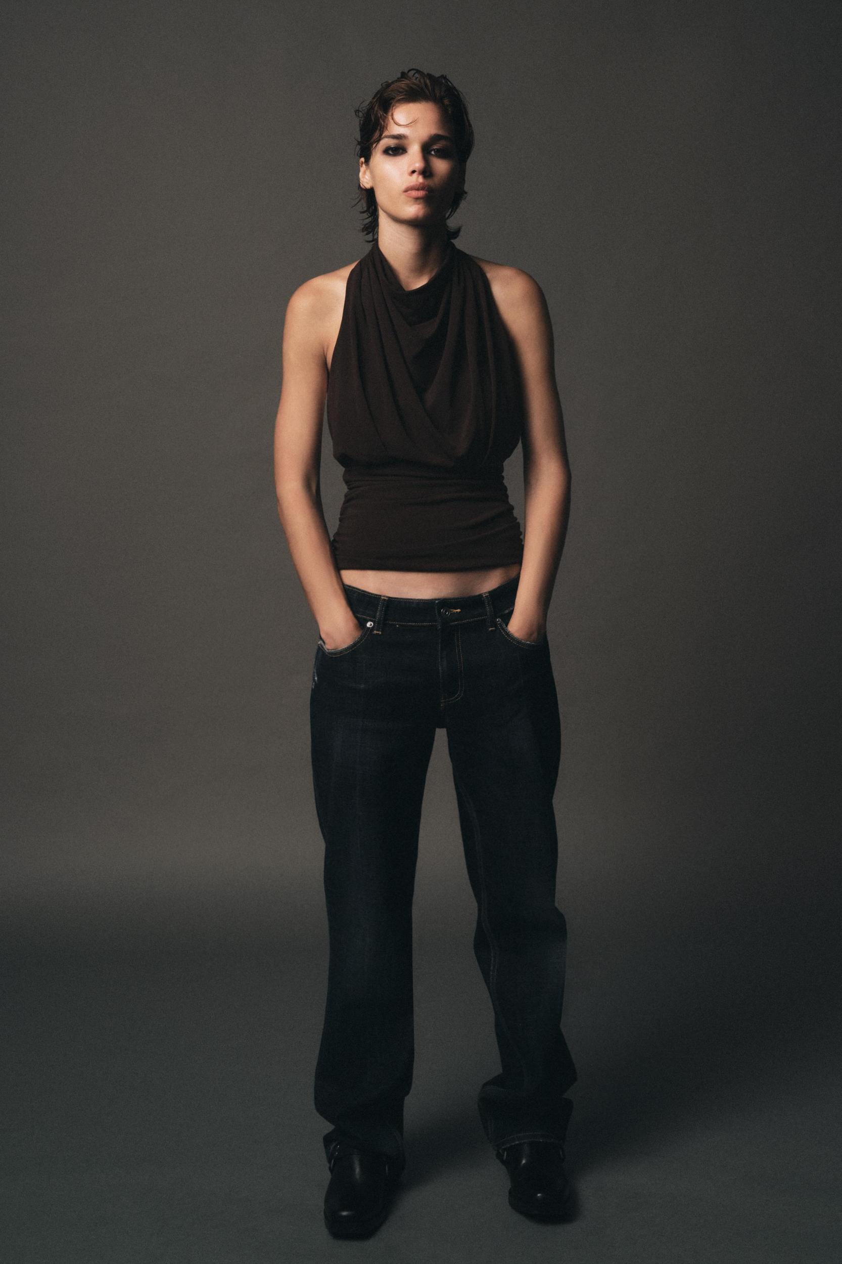 DRAPED HALTER TOP Product Image