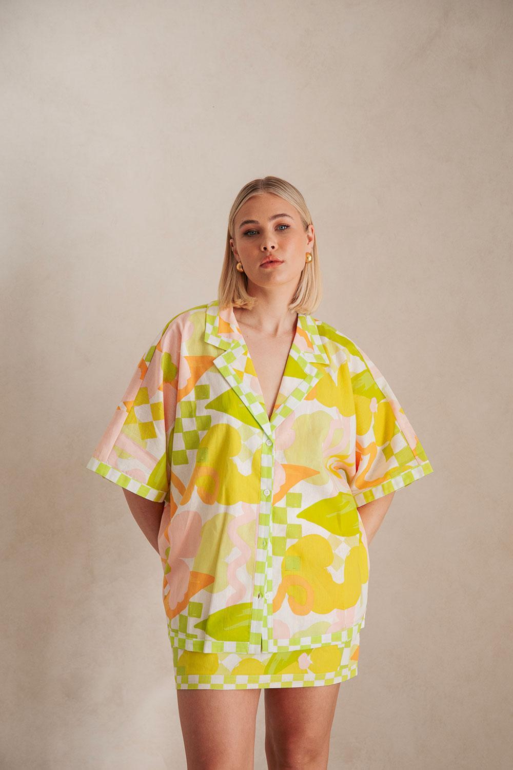 Elli Top -  Checker Floral Product Image