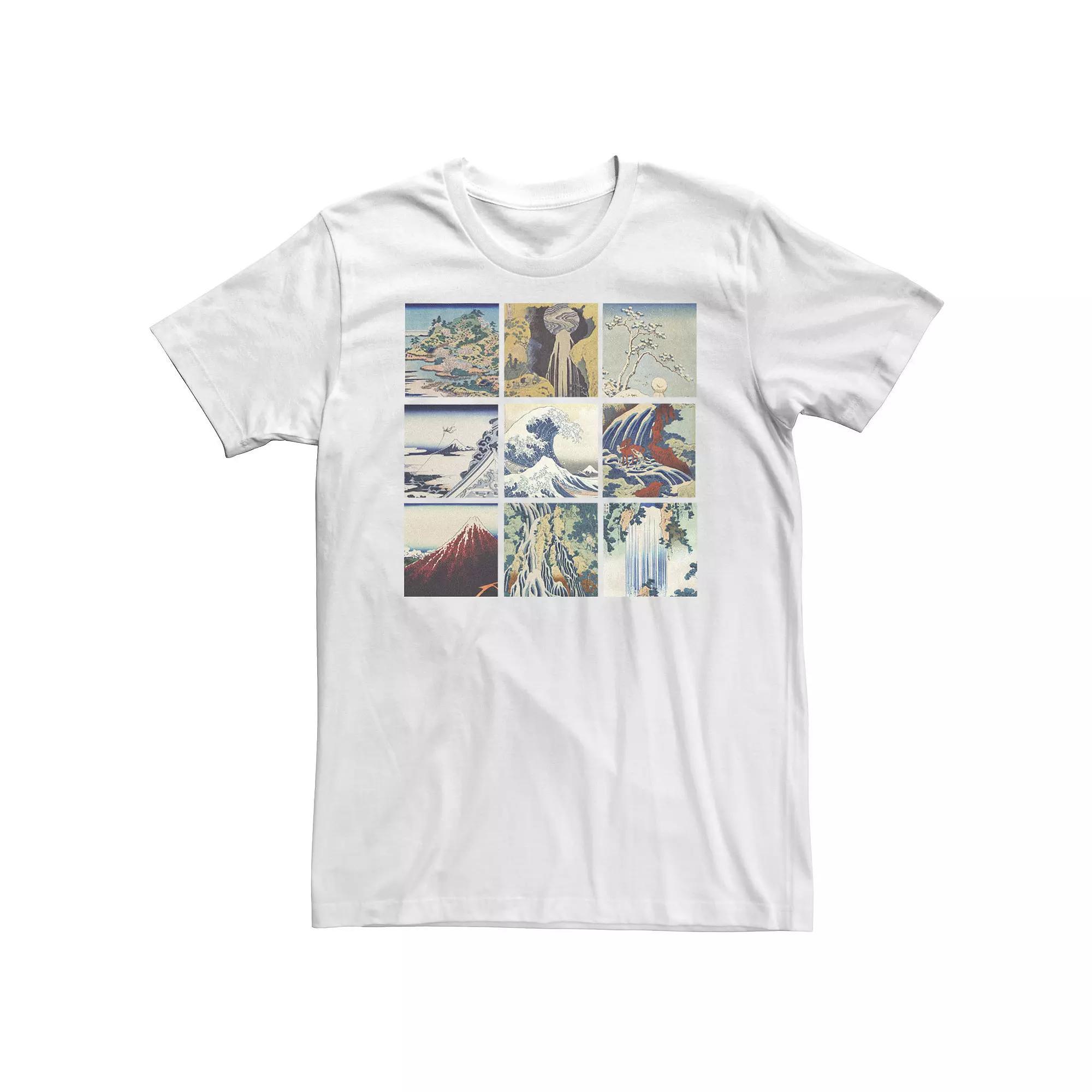 Big & Tall Trendy Japanese Landscape Panels Tee, Men's, Size: XL Tall, White Product Image