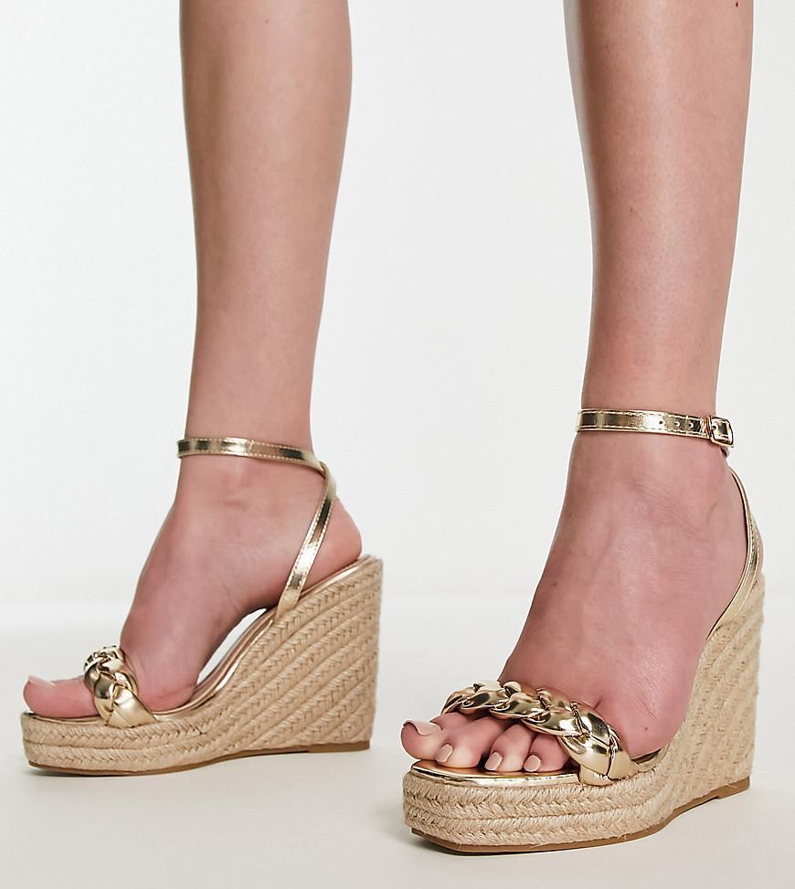 Glamorous Wide Fit espadrille wedge heeled sandals Product Image