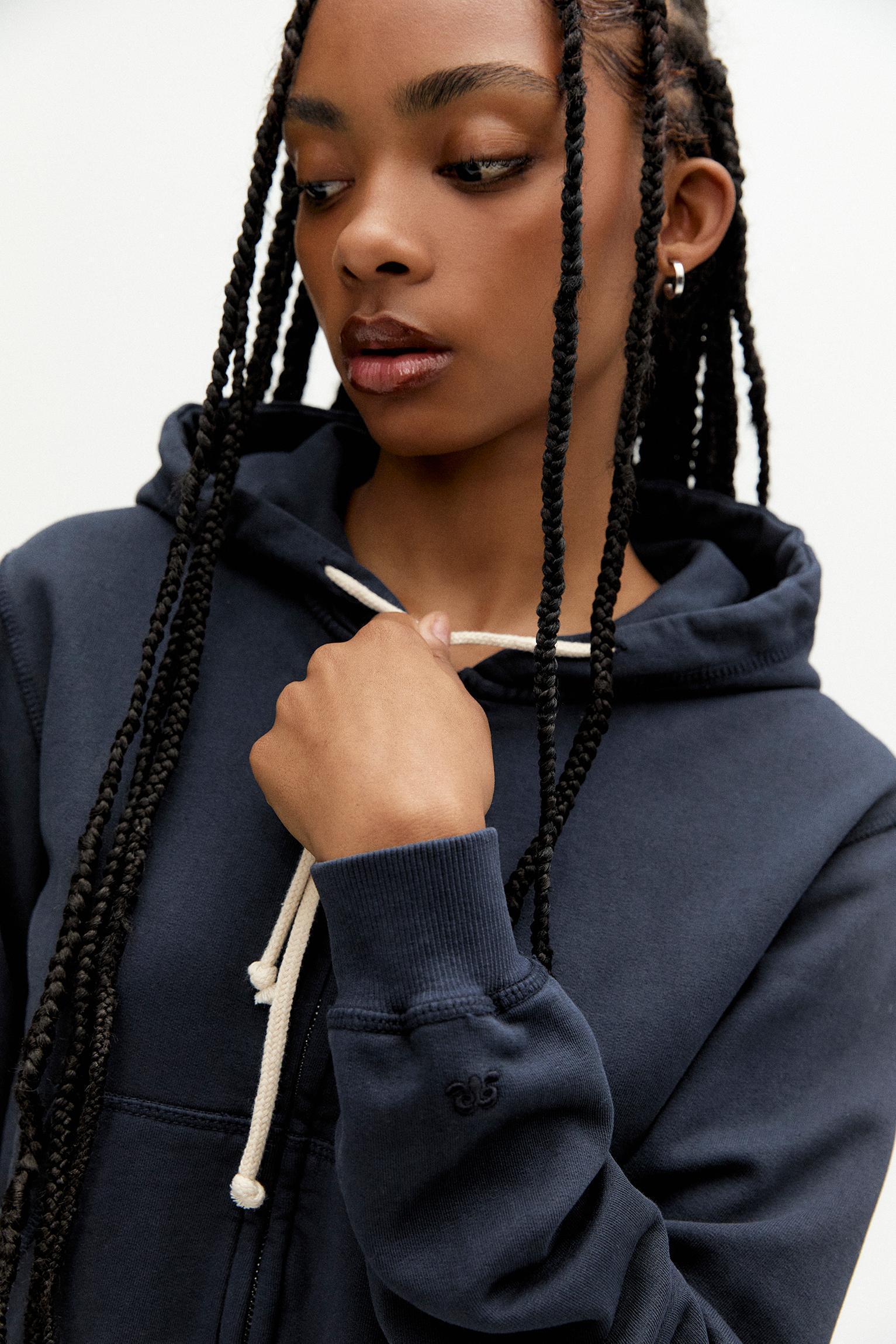 Cropped zip-up hoodie Product Image