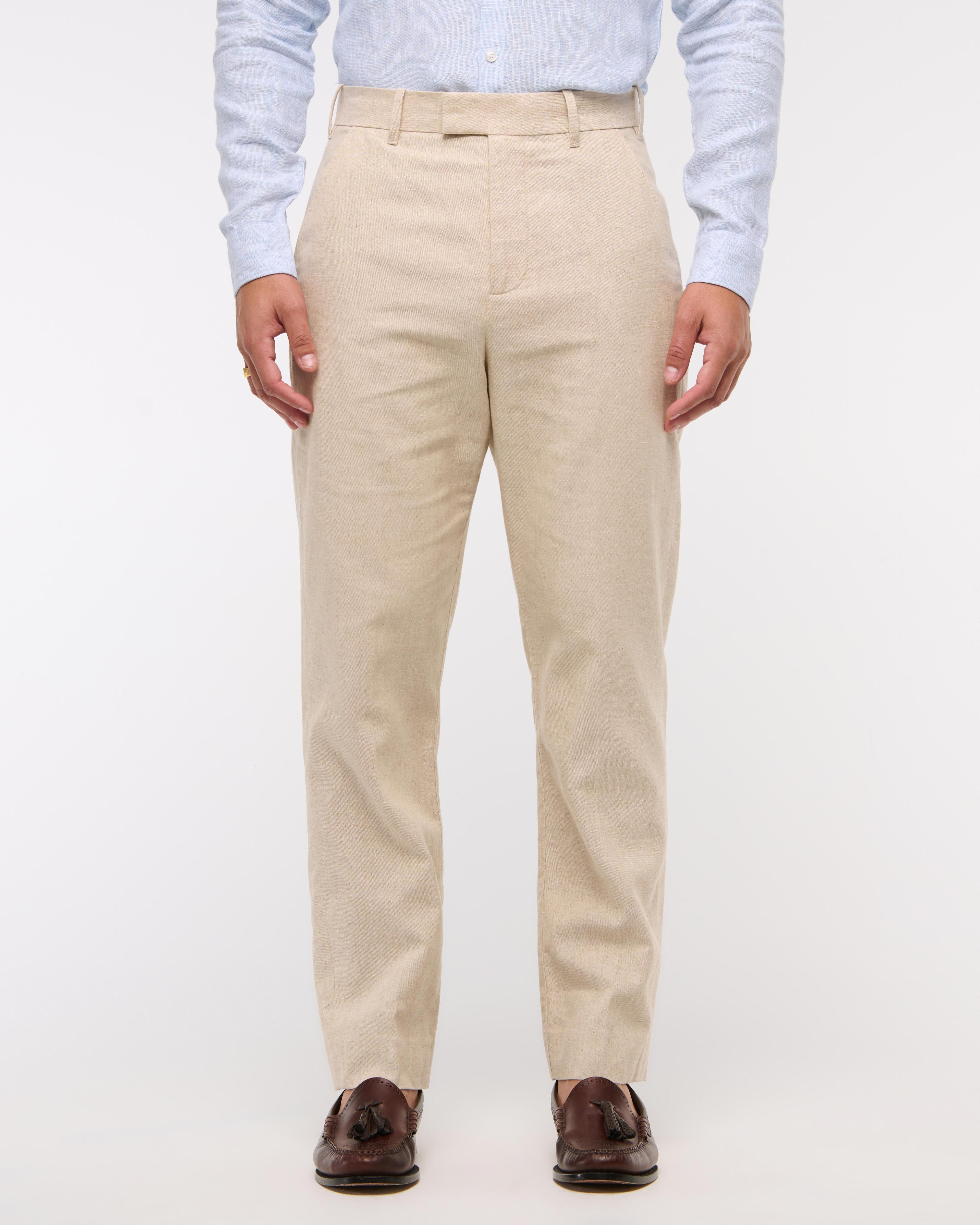 The A&F Collins Athletic Fit Linen-Blend Suit Pant Product Image