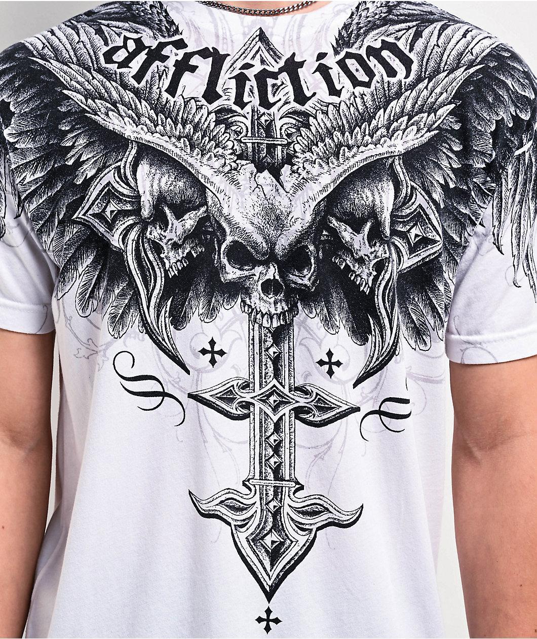 Affliction Death Eyes White T-Shirt Product Image