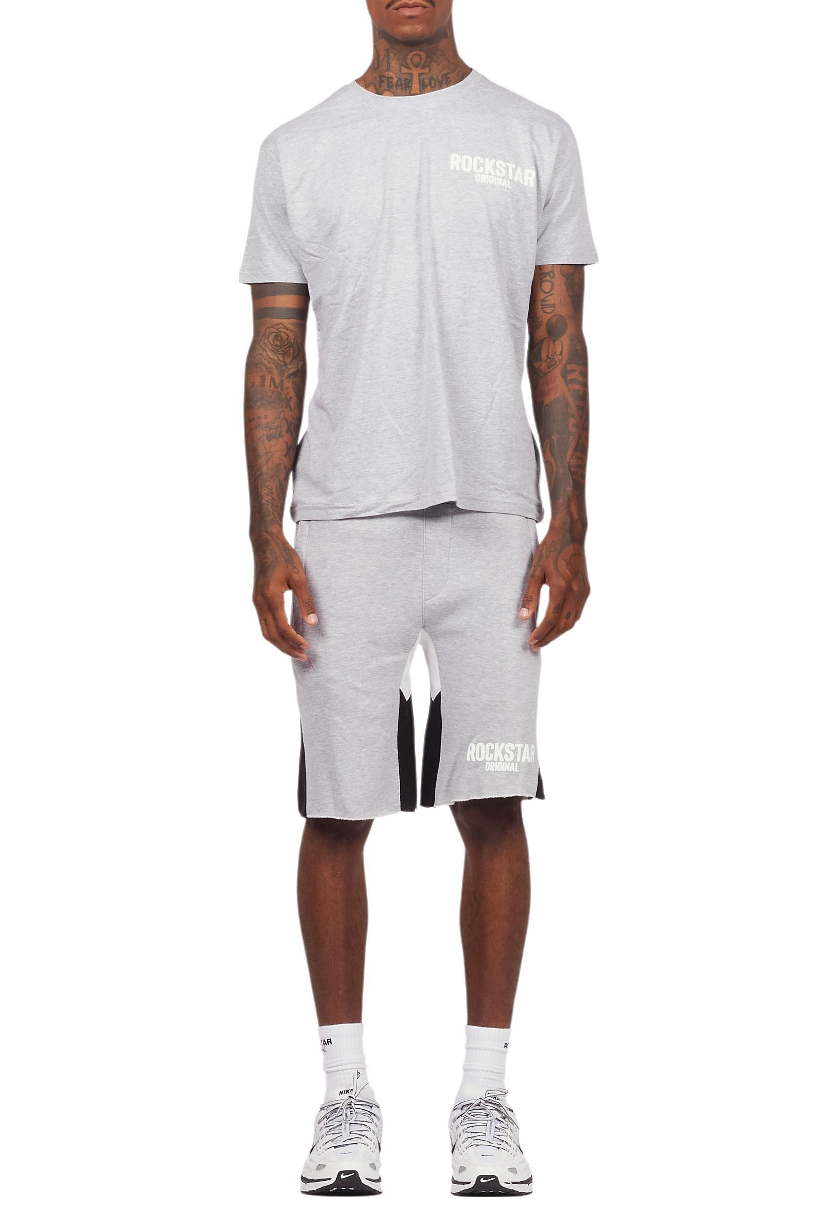 Sana Heather Grey Relaxed T-Shirt/Short Set Male Product Image