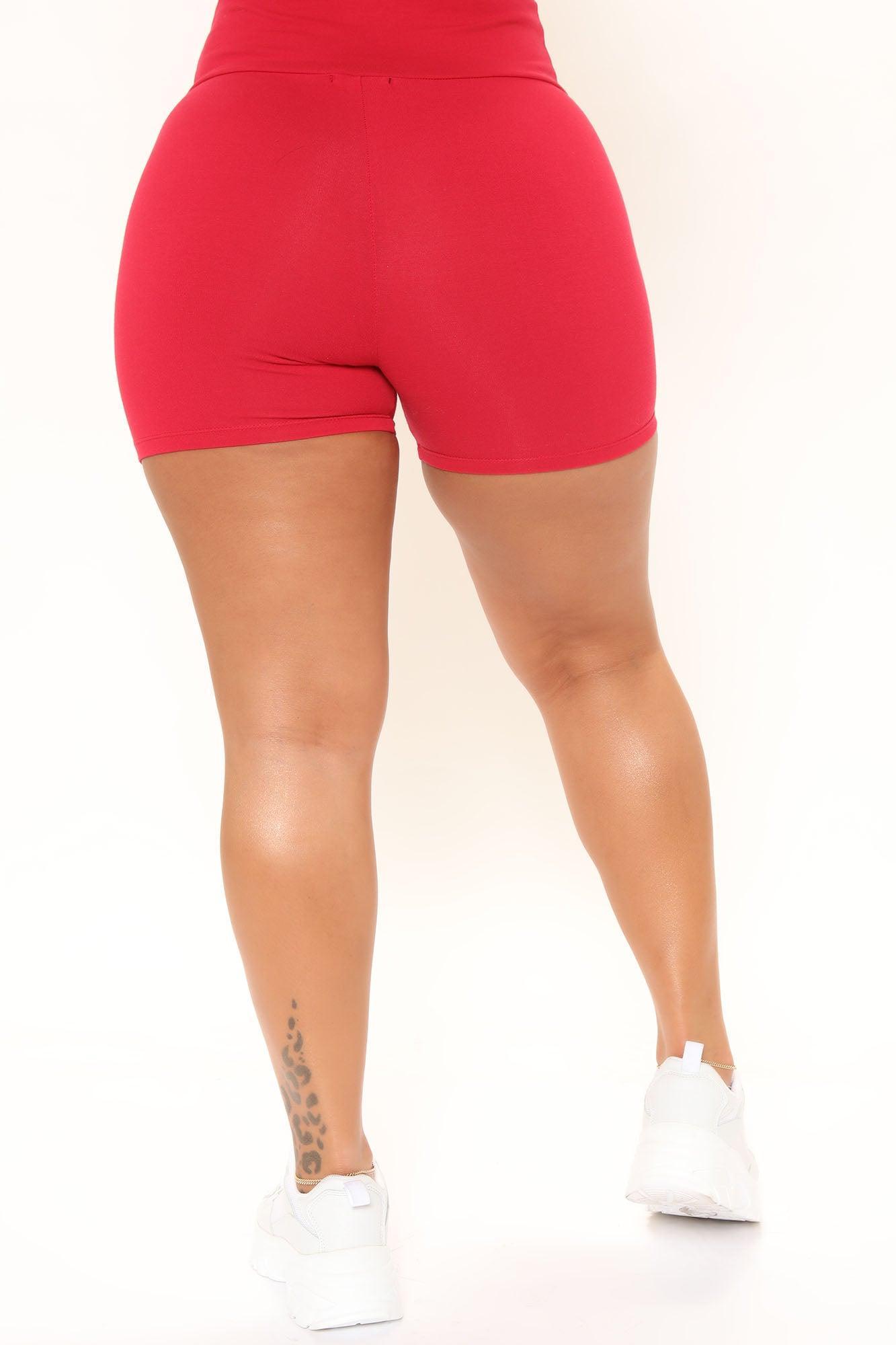 Hailey Biker Shorts - Red Product Image