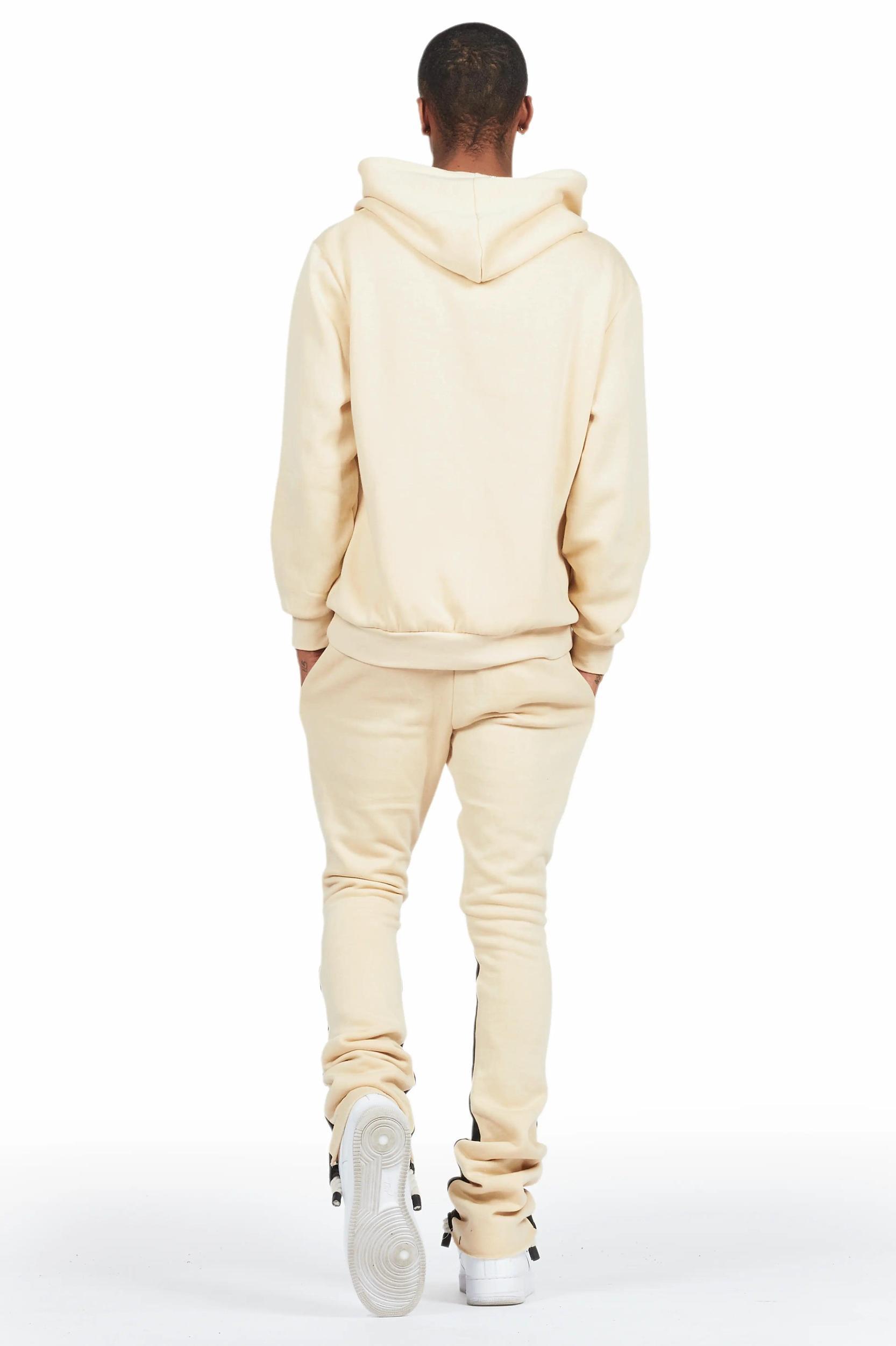 Basic Beige Hoodie/Stacked Flare Track Set Male Product Image
