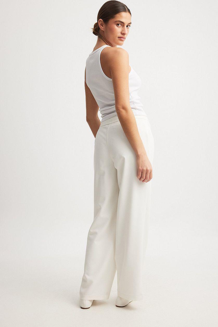 Straight Low Waist Suit Pants Product Image