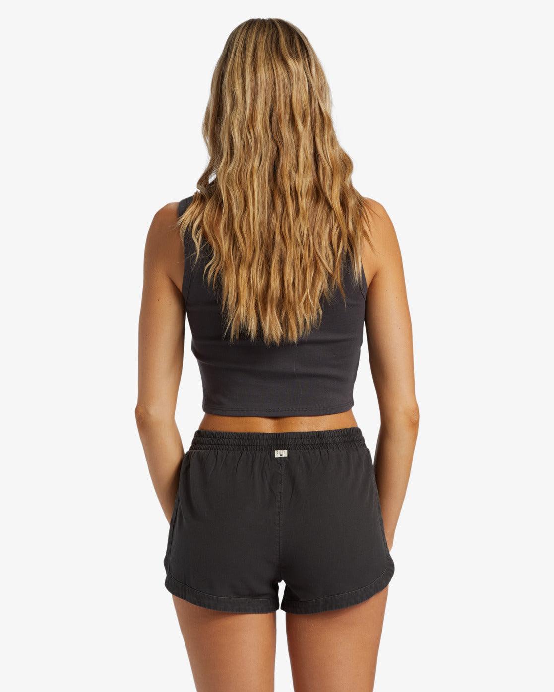 Road Trippin Elastic Waist Shorts - Off Black - Off Black Female Product Image