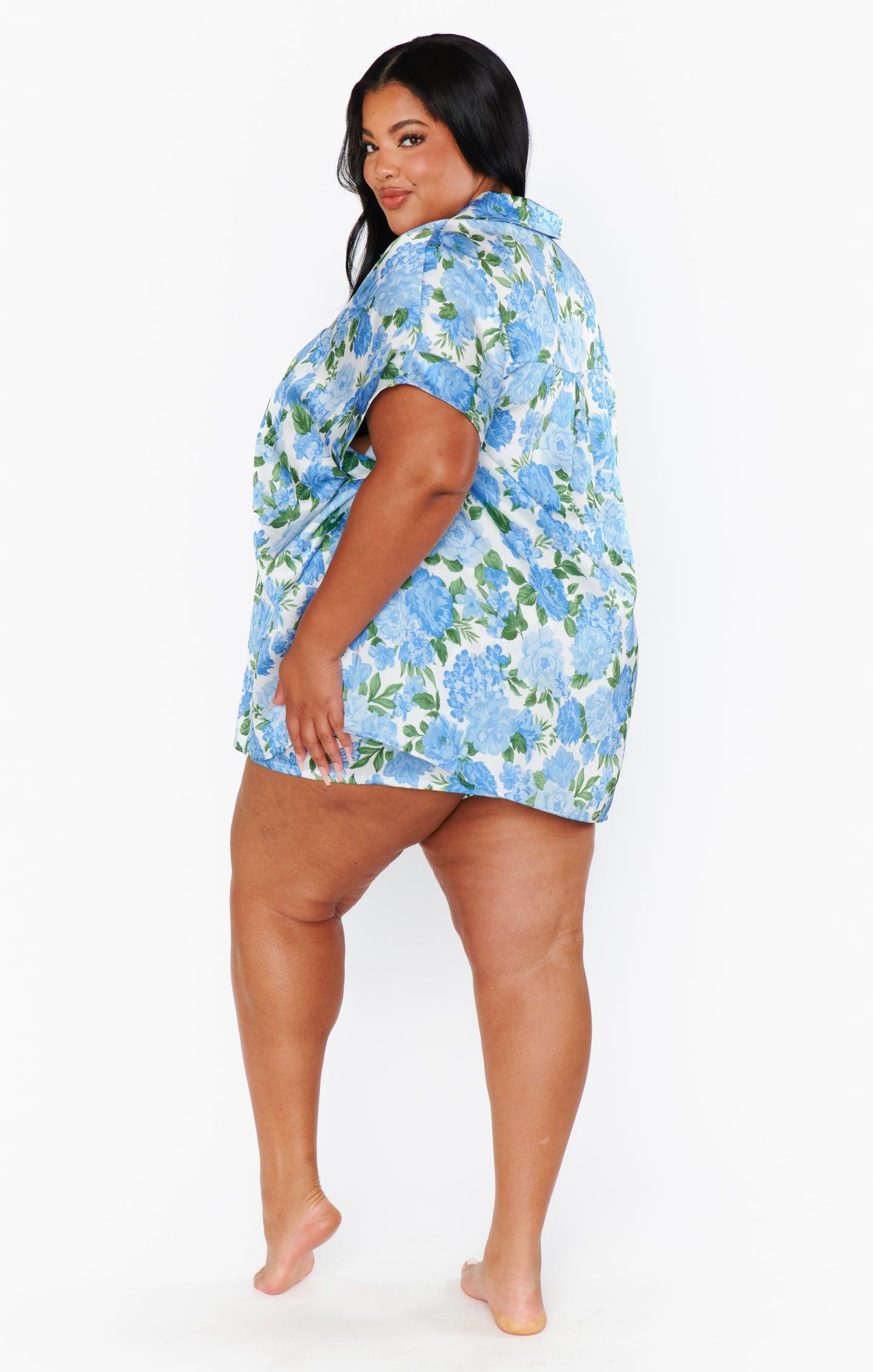 Best Day Button Up ~ Cottage Floral Blue Product Image