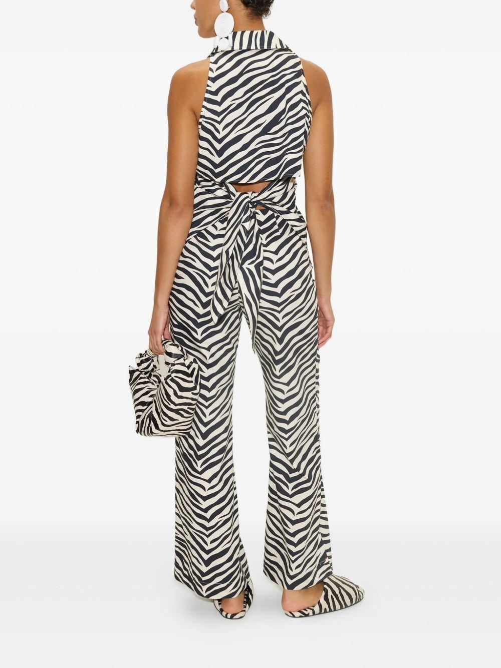 zebra-print poplin trousers Product Image