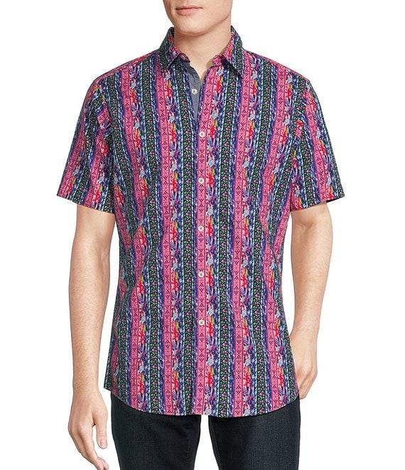 Cremieux Premium Denim Multi Color Pattern Stretch Short-Sleeve Woven Shirt Product Image