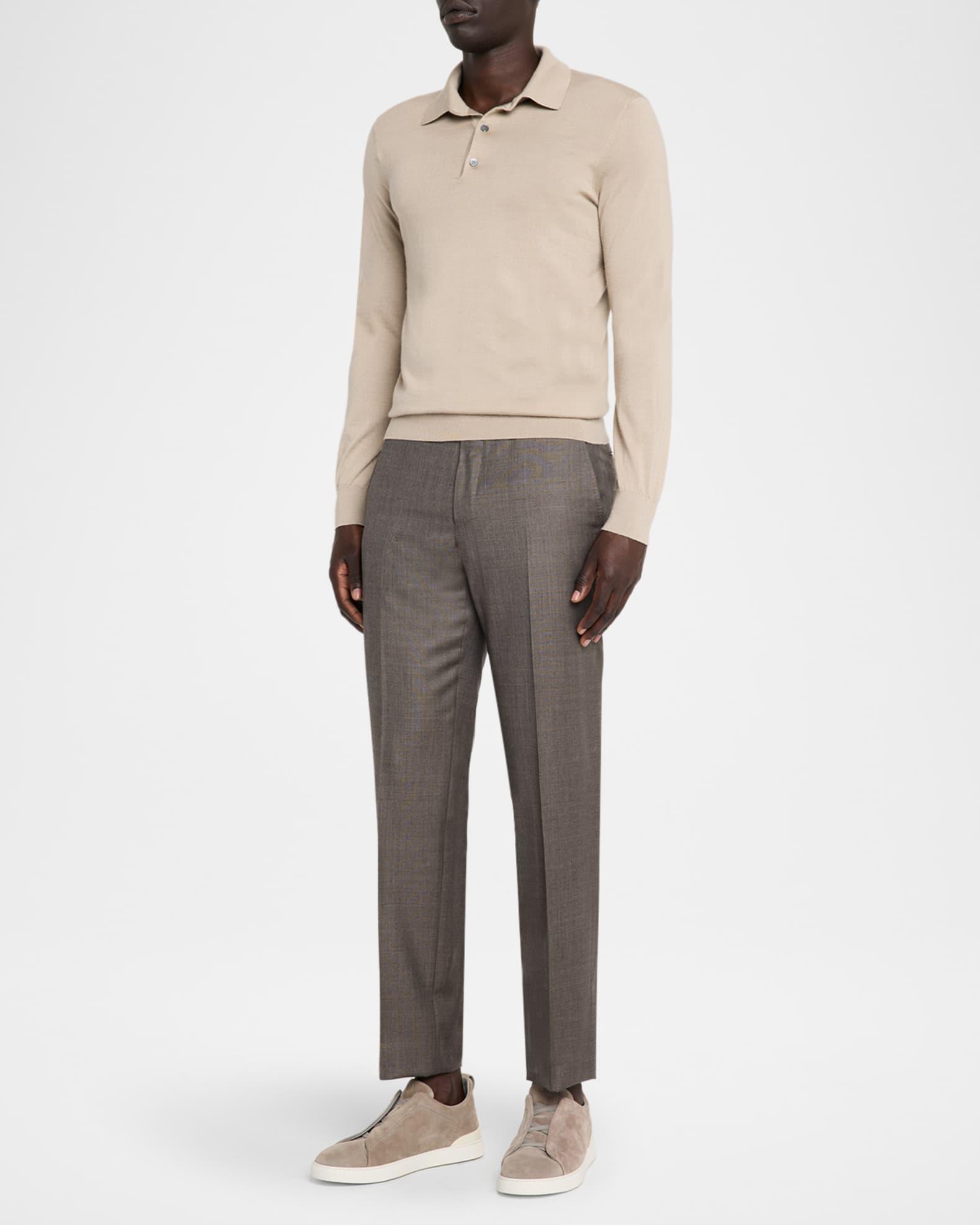 Men's Wool Sharkskin Modern Fit Trousers Product Image