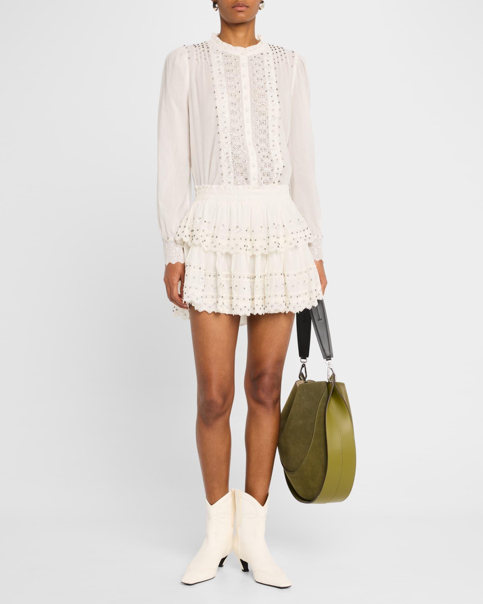 Embellished Ruffle Mini Skirt Product Image