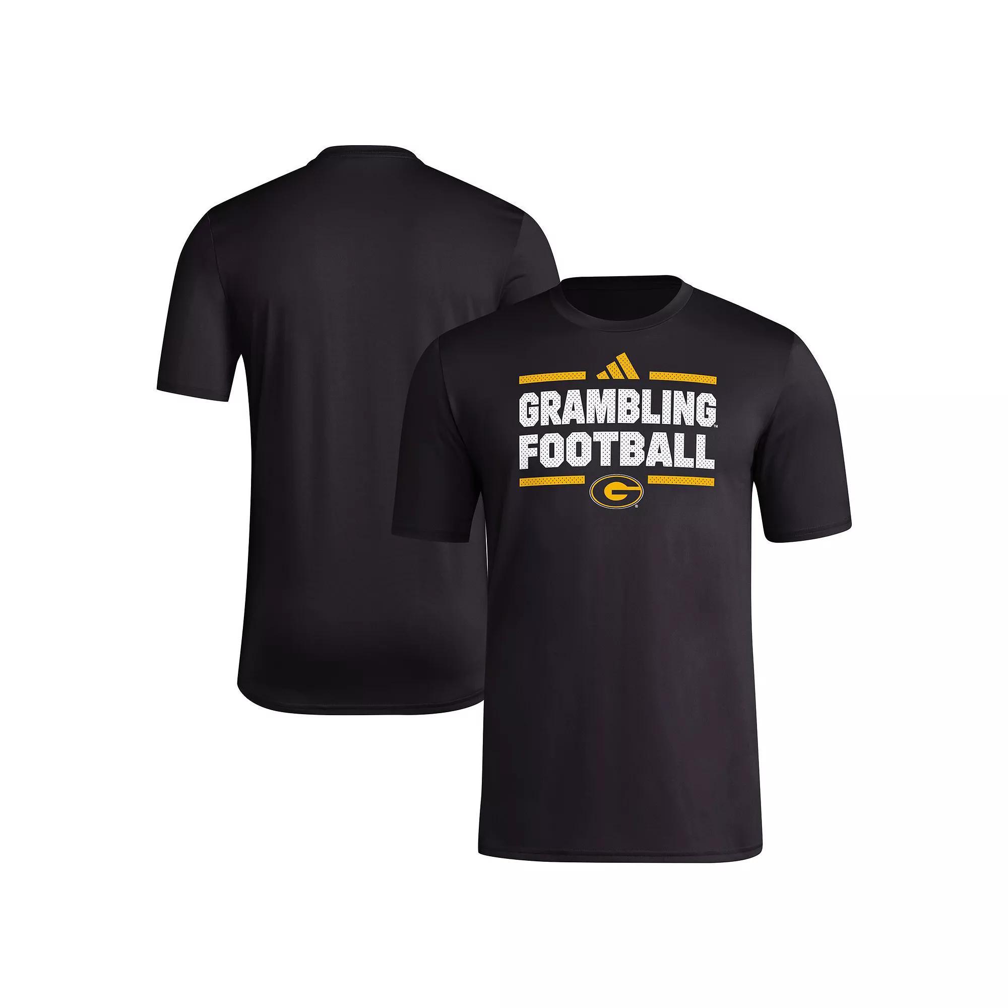 Men's adidas Black Grambling Tigers Locker Football Pre-Game AEROREADY T-Shirt,  Product Image