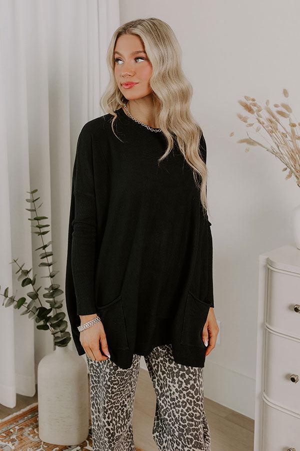 Always Cozy Sweater Top in Black Product Image