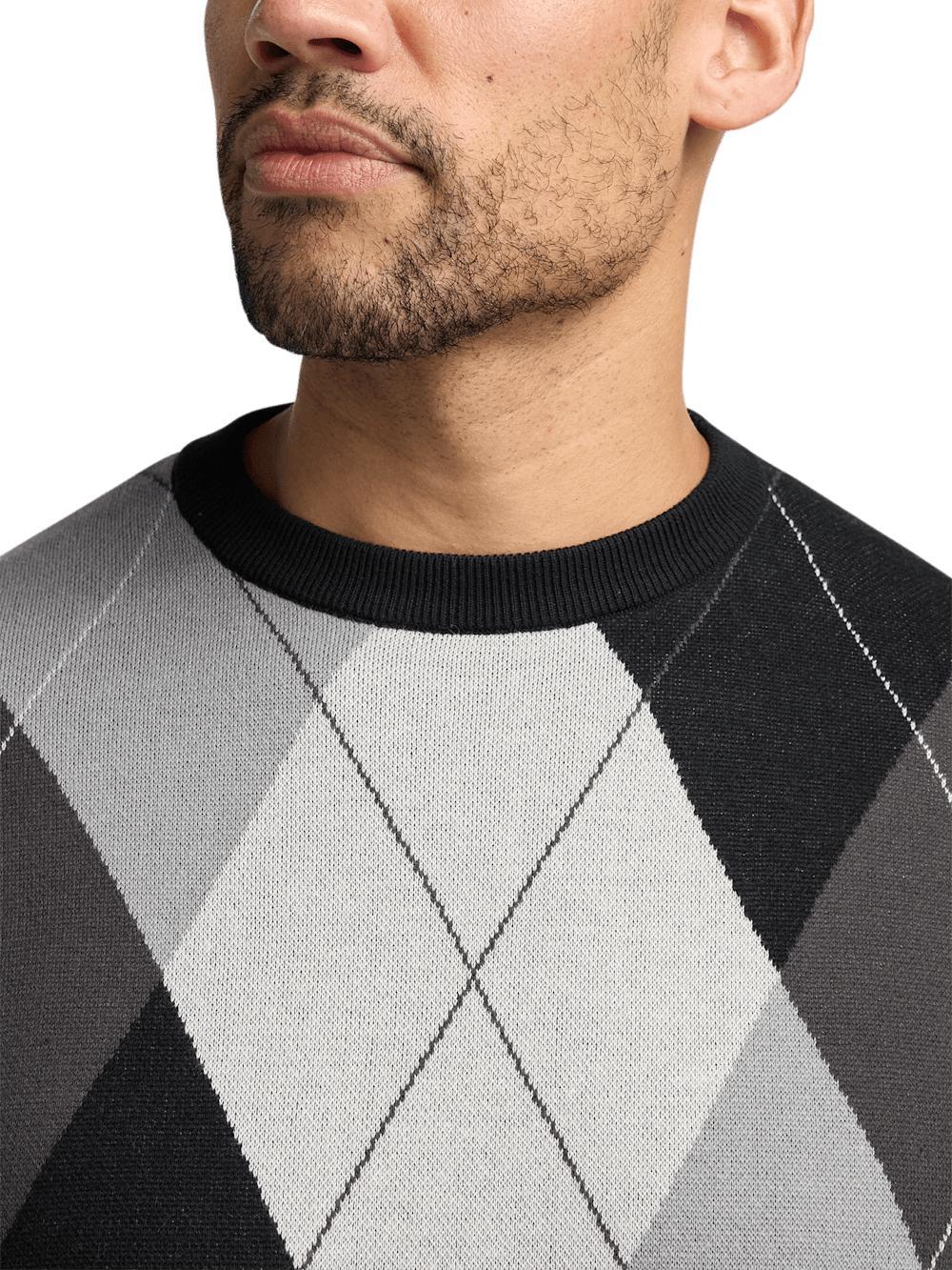 Cotton Crewneck Sweater - Black Product Image