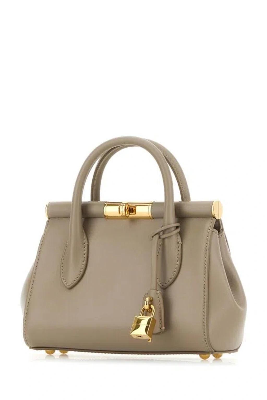 DOLCE & GABBANA Beige Marlene Satchel Bag In Brown Product Image