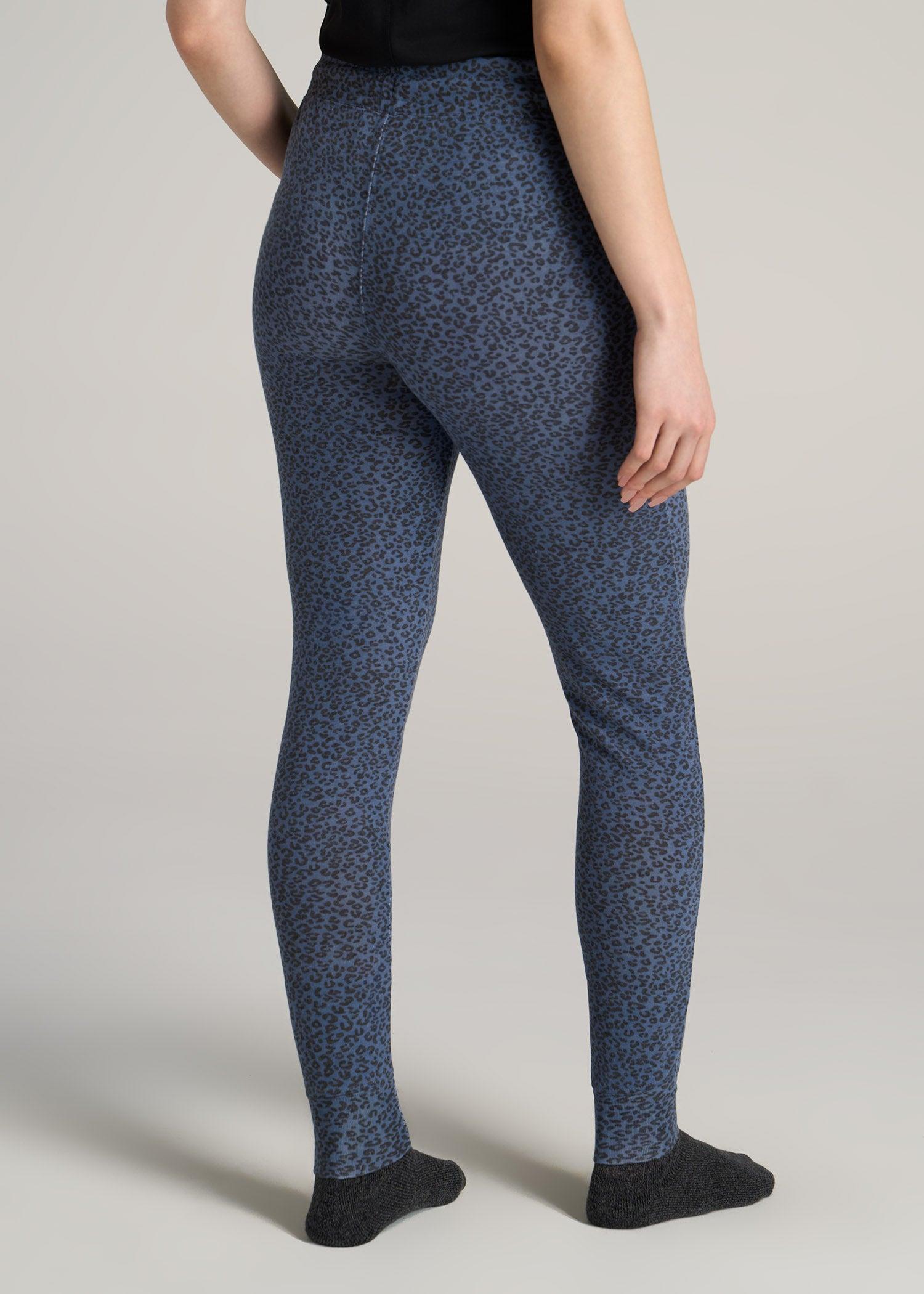 Cozy Lounge Joggers for Tall Women in Navy Leopard Product Image