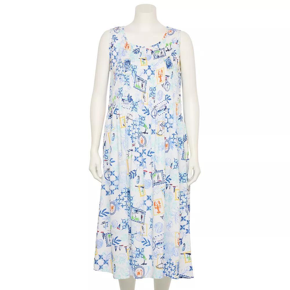 Plus Size Croft & Barrow® Smocked Midi Dress, Women's, Size: 0X, Red Sketchy Floral Product Image