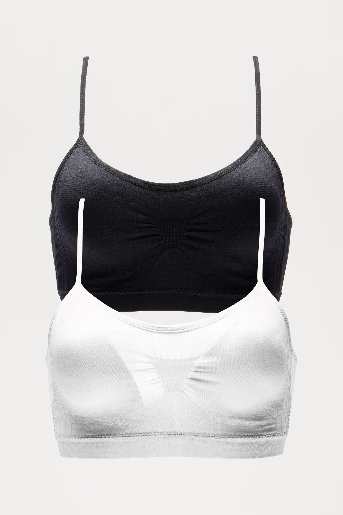 Easy Sunday Seamless 3 Pack Bralettes - Black/White Product Image