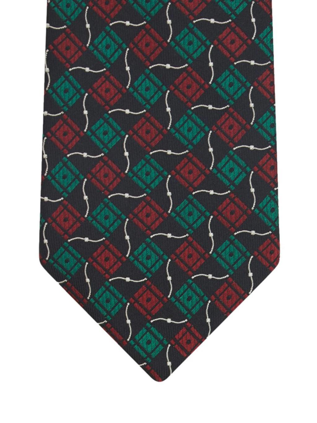 ETRO Geometric-pattern Silk Tie In Grün Product Image