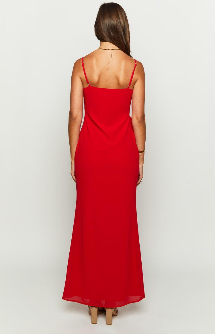 Nahanee Red Ruffle Maxi Dress Product Image