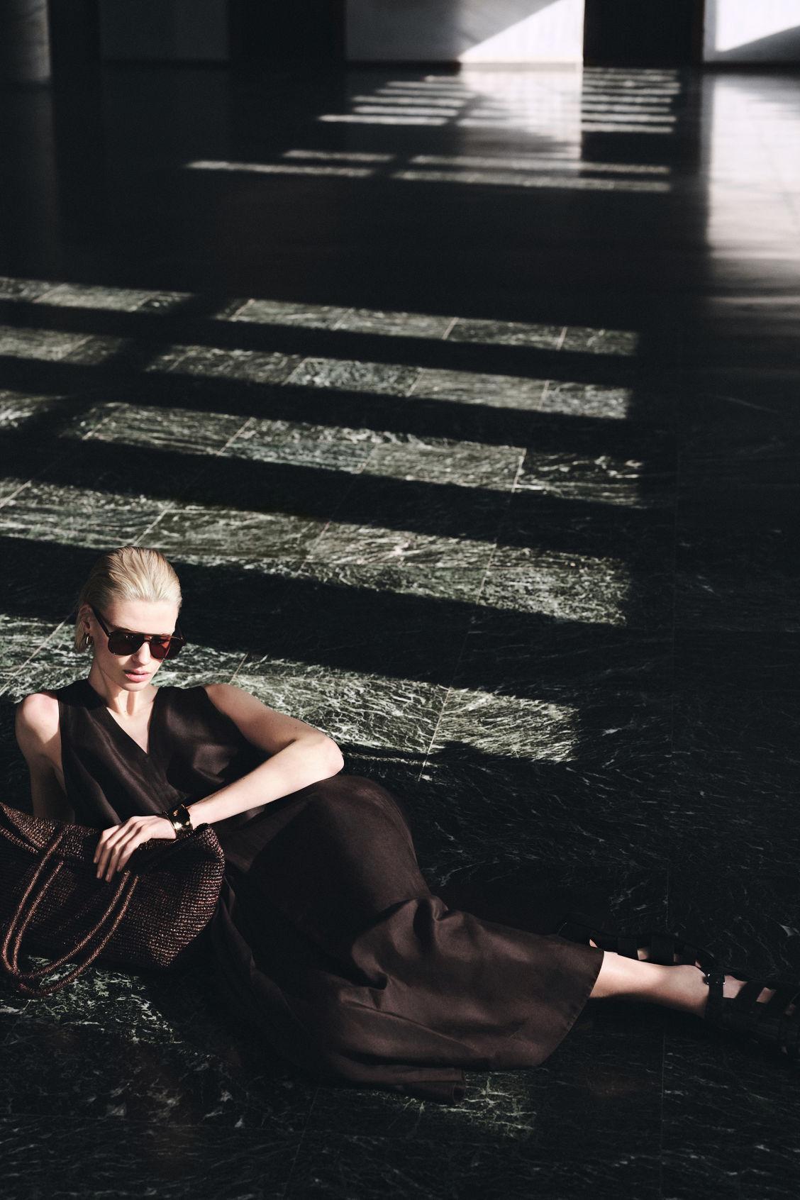 A-LINE LINEN-BLEND MAXI DRESS Product Image