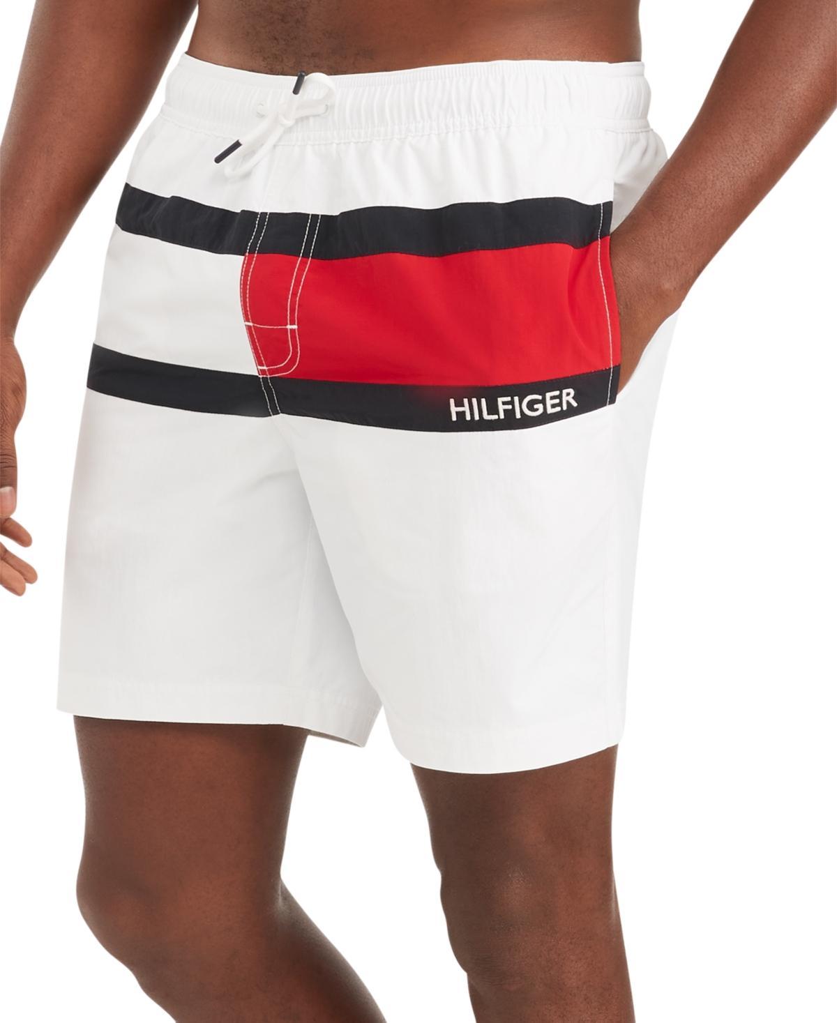 Mens Tommy Hilfiger Tommy Flag Swim Trunks Blue Product Image