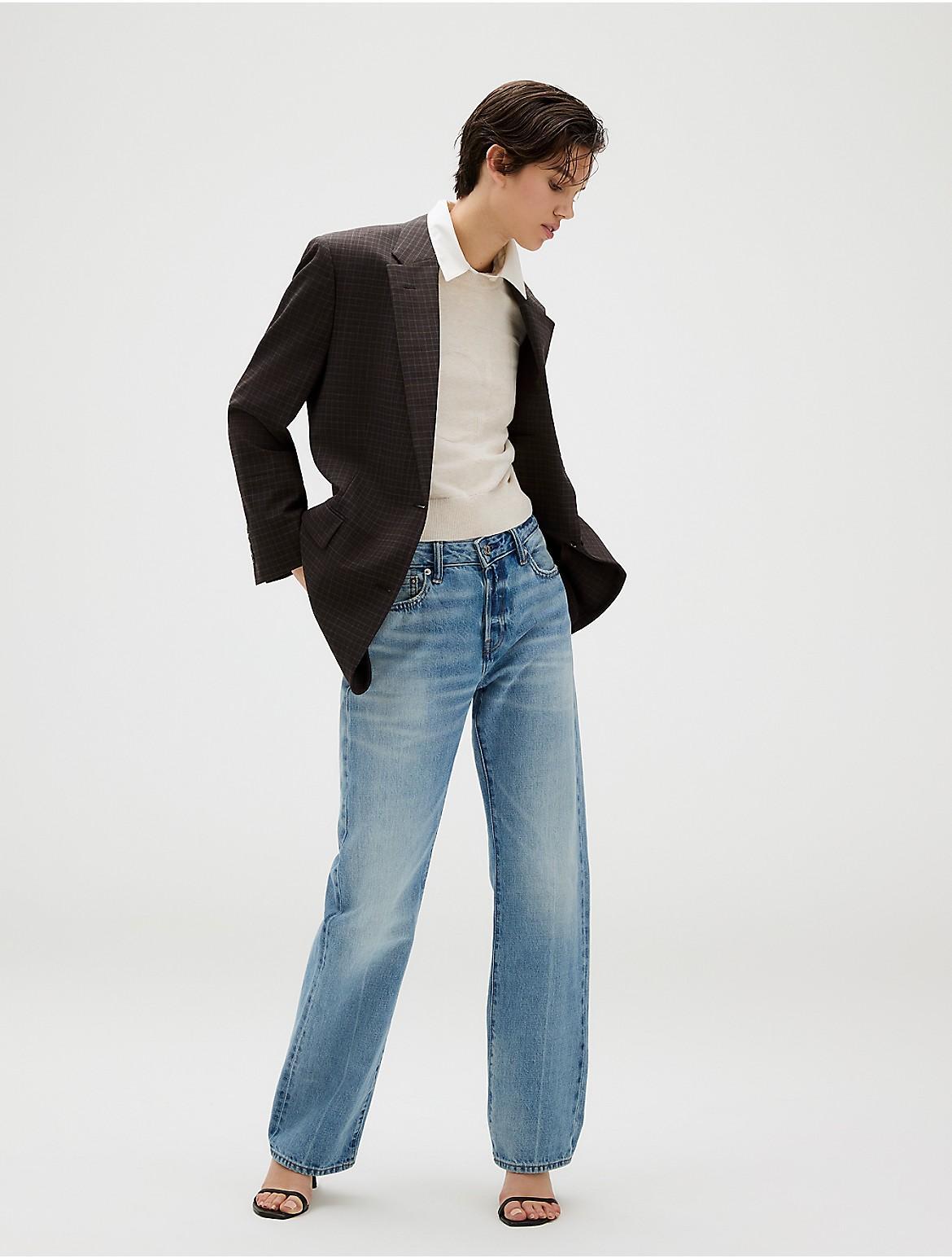 Calvin Klein Womens Smooth Cotton Relaxed Monogram Sweater Product Image