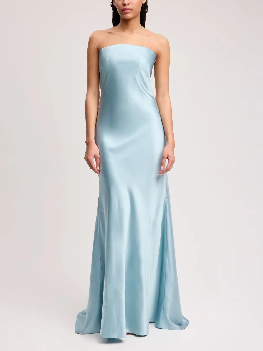 ALEJANDRA ALONSO ROJAS Silk Dress In Blue Product Image