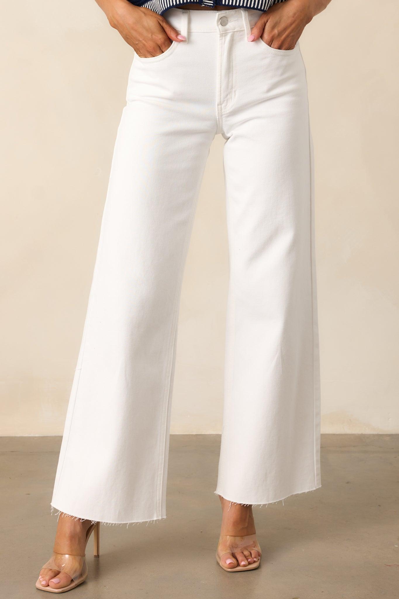 In The Countryside White Straight Leg Jeans Product Image