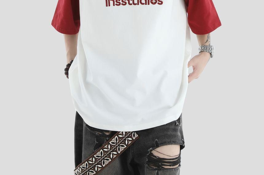 Crewneck Raglan Lettering T-Shirt (Various Designs) Product Image