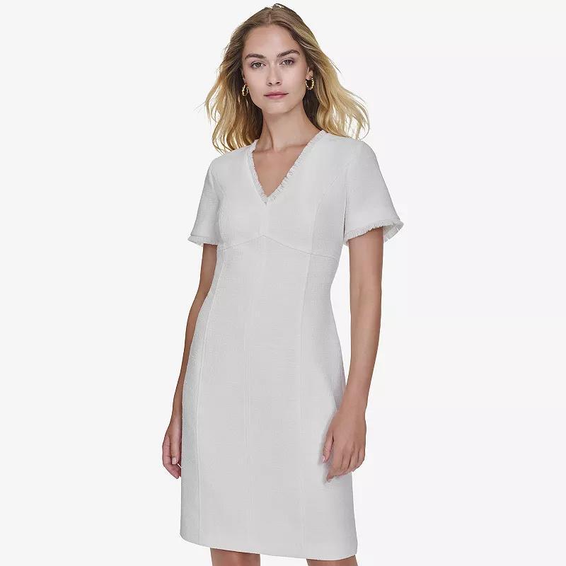 Womens Andrew Marc Short Sleeve V-Neck Sheath Dress Product Image