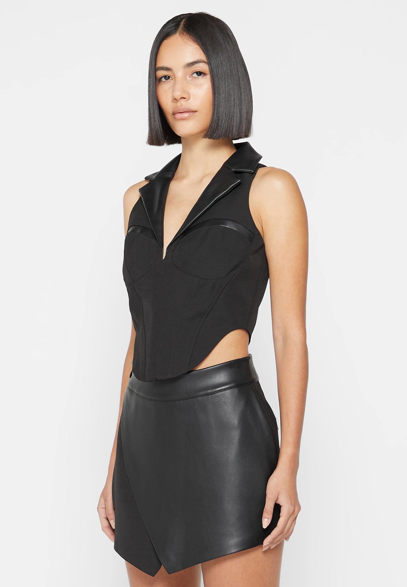 Waistcoat Corset Top - Black Female Product Image