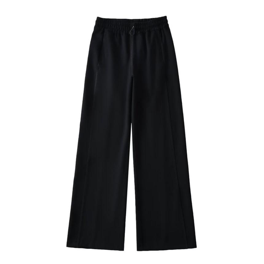 High Waist Plain Wide Leg Sweatpants Product Image