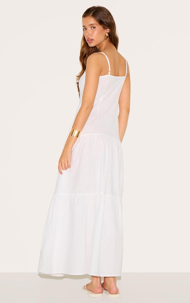  White Corset Dropped Waist Maxi Dress Product Image