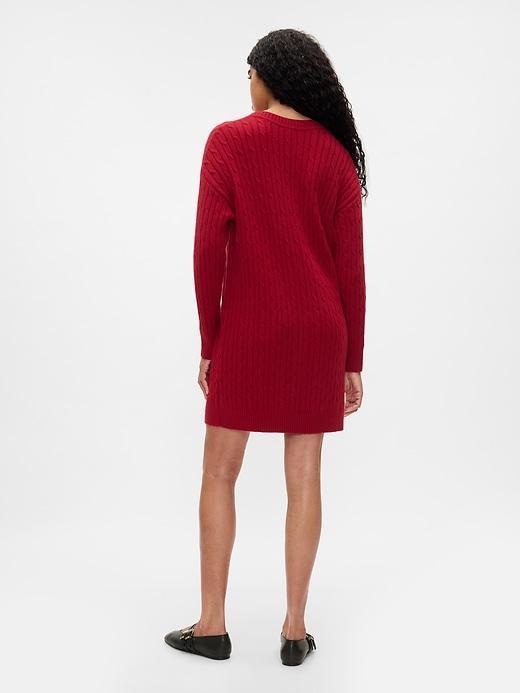 CashSoft Cable-Knit Mini Sweater Dress Product Image