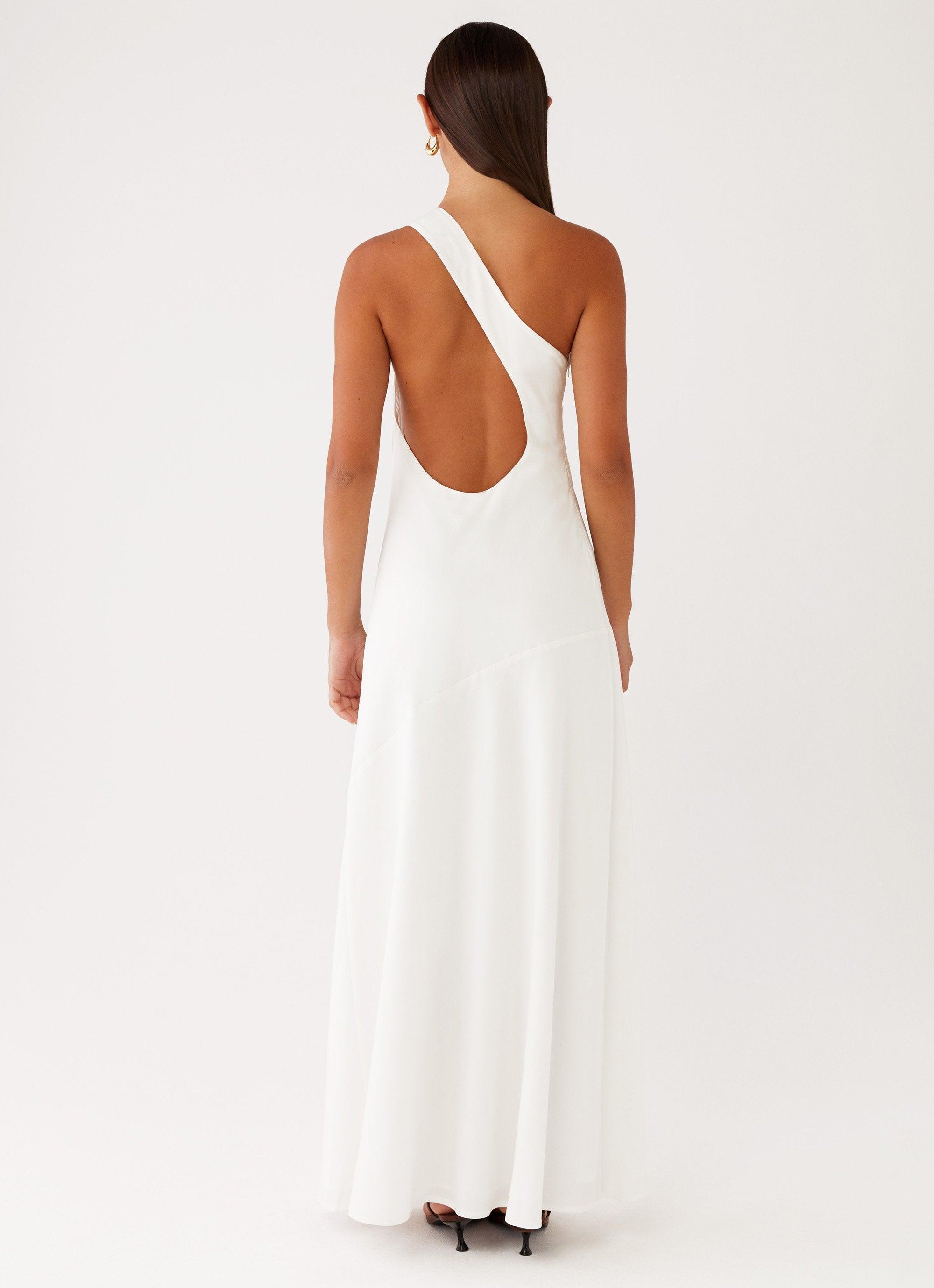 Oaklyn One Shoulder Maxi Dress - Ivory Girls Product Image