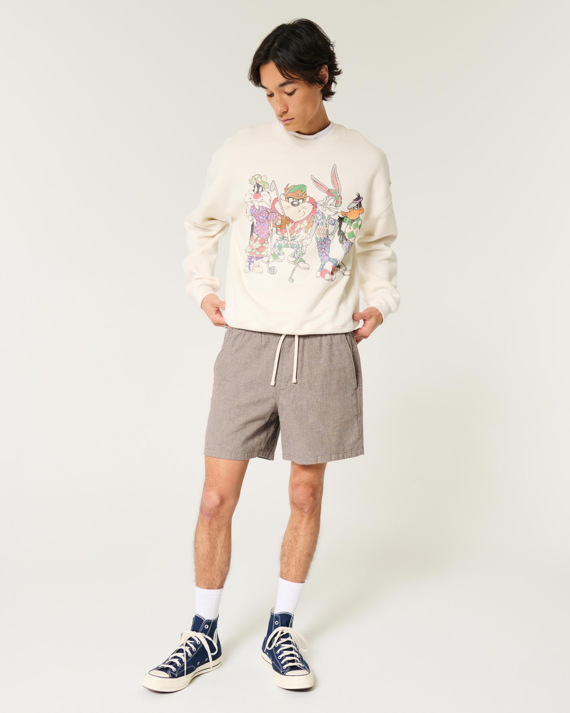 Mid-Thigh Twill Pull-On Shorts Product Image