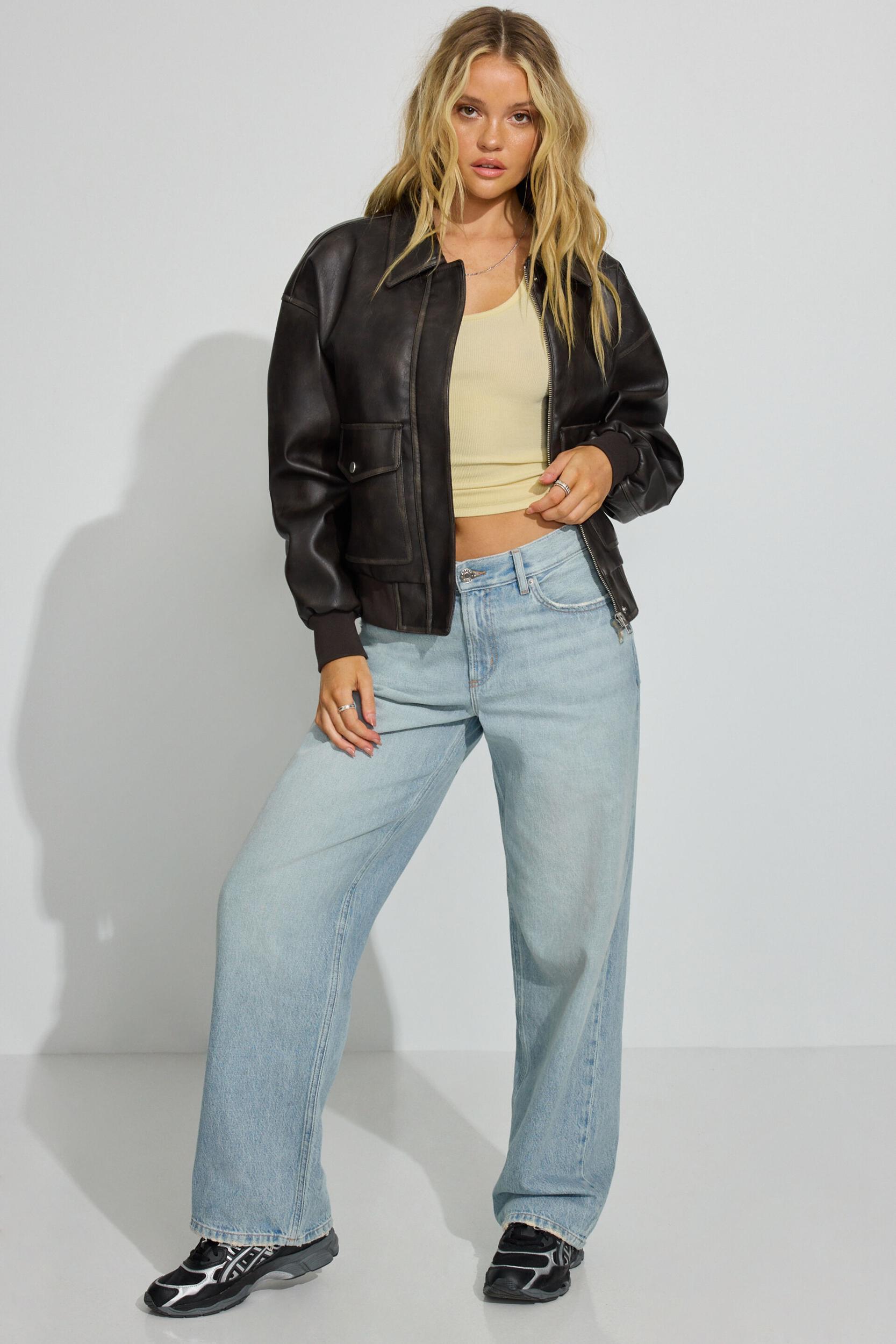 Vintage Faux Leather Jacket Product Image